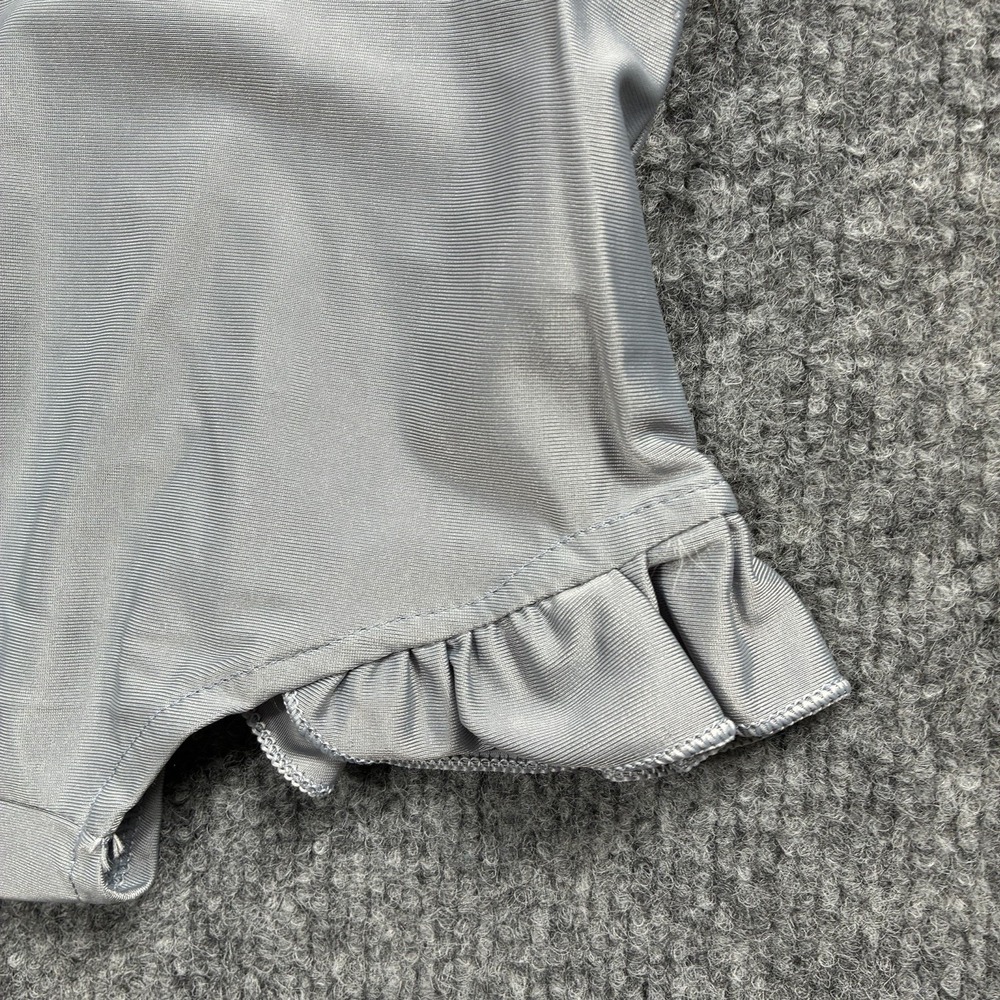 Baby Girl One Piece Swimsuit Ruffle Sleeve Bathing Suit Silver/Grey - Picture 12 of 16